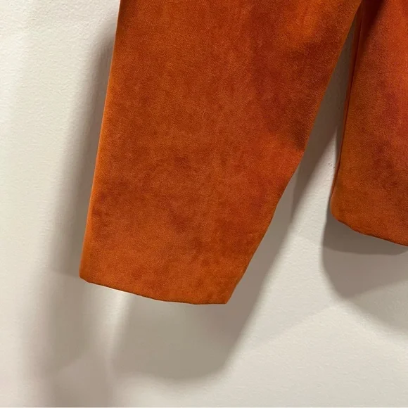 Dressbarn Faux Suede Zip Up Jacket, Womens Small in Burnt Orange - Picture 5 of 10